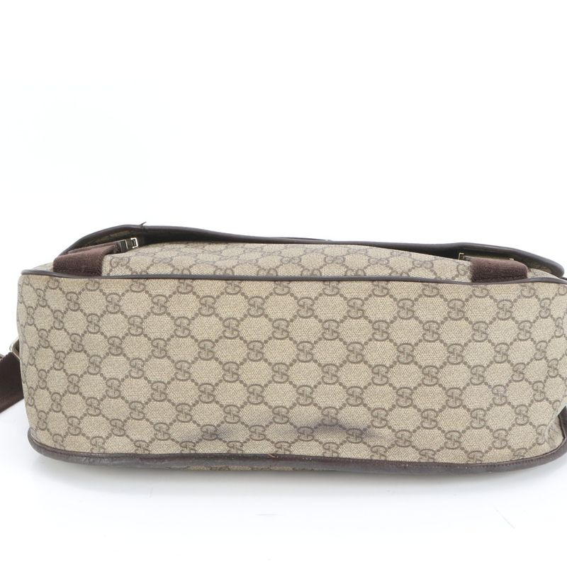 Gucci GG Supreme Leather Shoulder Bag Crossbody Messenger 201725 Brown Genuine