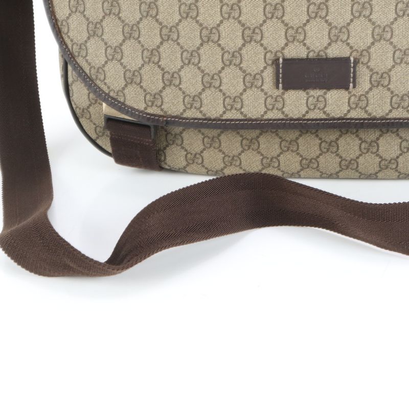 Gucci GG Supreme Leather Shoulder Bag Crossbody Messenger 201725 Brown Genuine