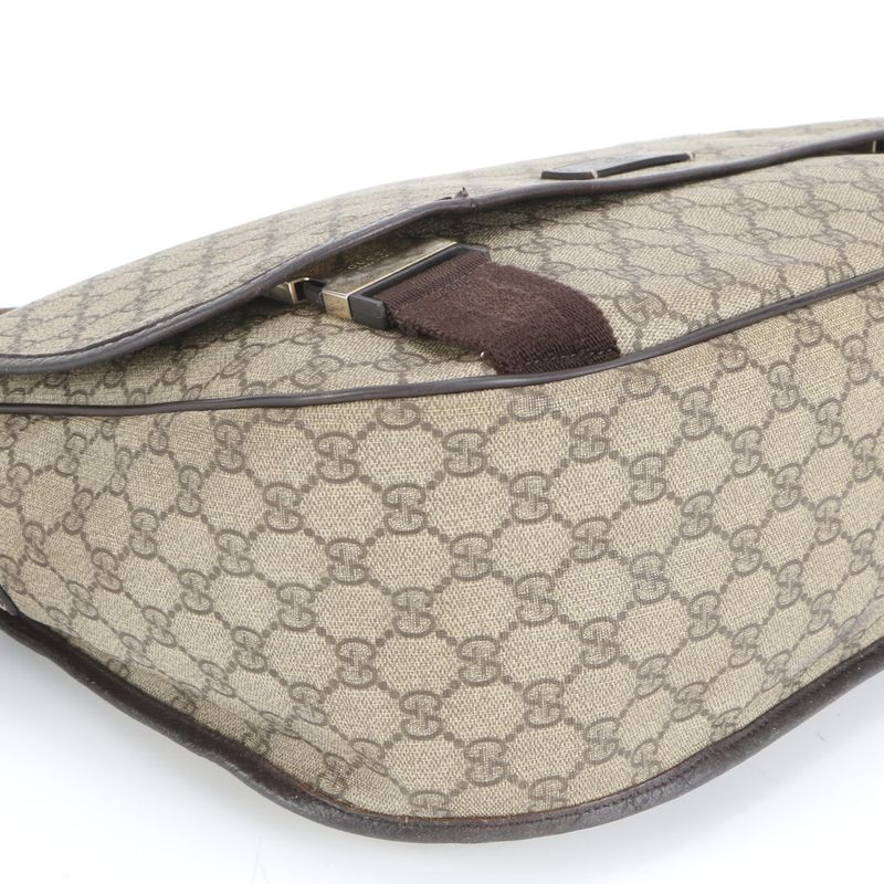 Gucci GG Supreme Leather Shoulder Bag Crossbody Messenger 201725 Brown Genuine