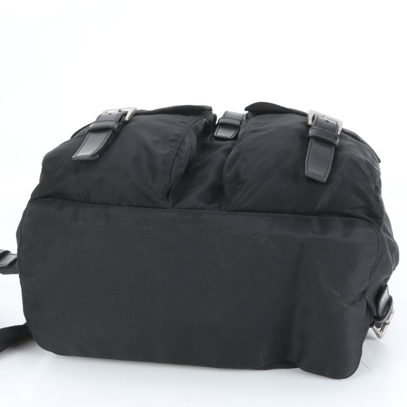Prada Authenticity With Card Tessuto Nylon Triangle Logo B2811 Leather Backpack