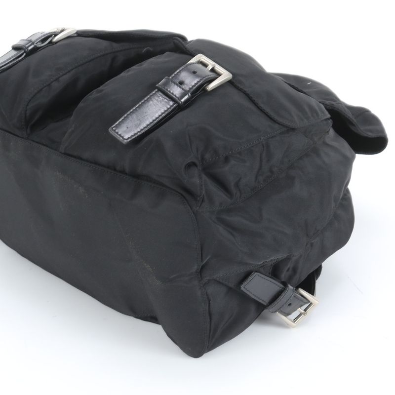 Prada Authenticity With Card Tessuto Nylon Triangle Logo B2811 Leather Backpack