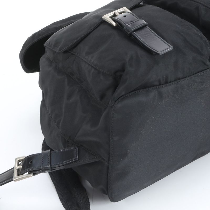 Prada Authenticity With Card Tessuto Nylon Triangle Logo B2811 Leather Backpack