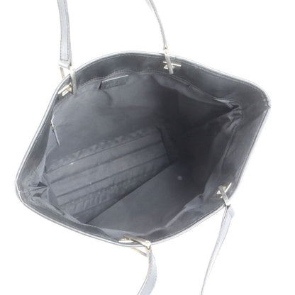 Gucci GG Canvas 31243 Leather Tote Bag Shoulder Black Silver Hardware Women's