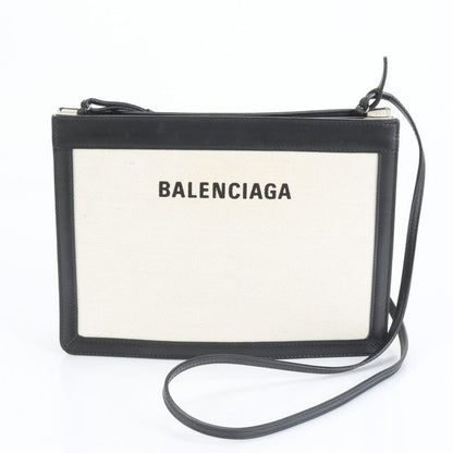 Balenciaga Navy Pochette Leather Shoulder Bag Crossbody Black Women's RCE Db48-7