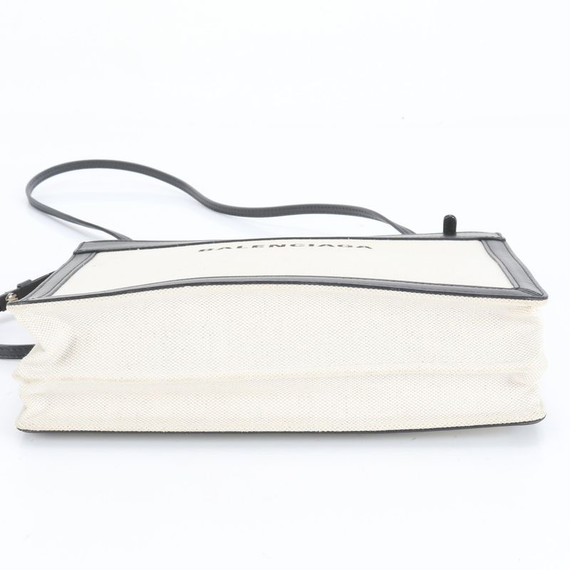 Balenciaga Navy Pochette Leather Shoulder Bag Crossbody Black Women's RCE Db48-7