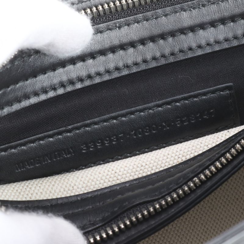 Balenciaga Navy Pochette Leather Shoulder Bag Crossbody Black Women's RCE Db48-7