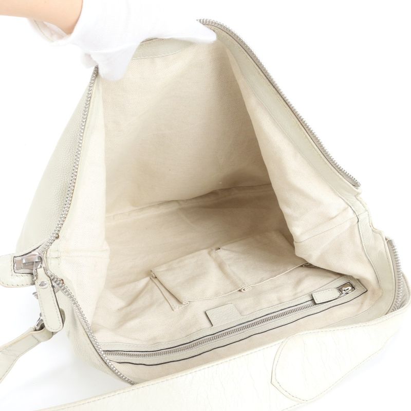 Gucci Leather Shoulder Bag Shoulder One Shoulder 243308 Tote Silver Hardware