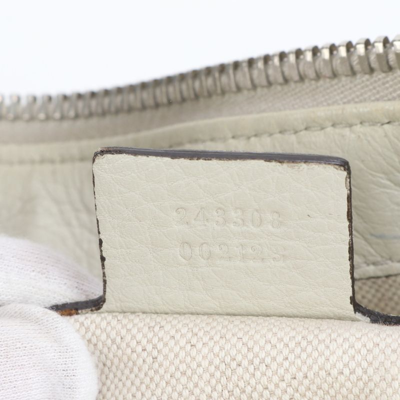 Gucci Leather Shoulder Bag Shoulder One Shoulder 243308 Tote Silver Hardware