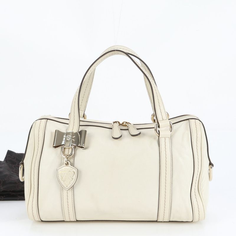 Gucci Duchessa Ribbon Mini Boston Leather Handbag 181487 Tote Gold Hardware