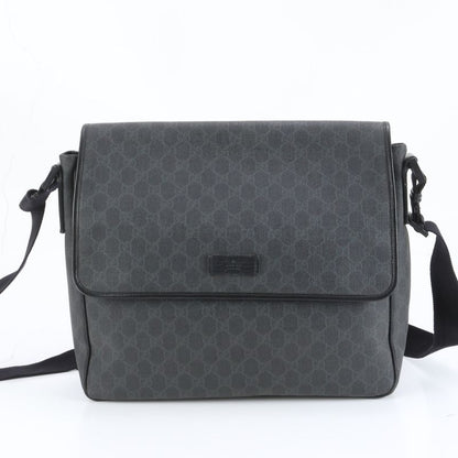 Gucci GG Supreme Leather Shoulder Bag Crossbody Messenger 169935 Black A4 Mens