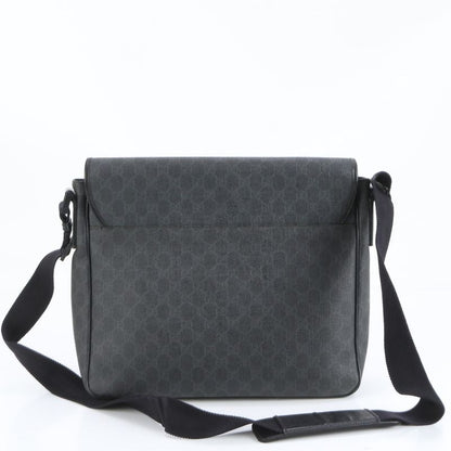 Gucci GG Supreme Leather Shoulder Bag Crossbody Messenger 169935 Black A4 Mens