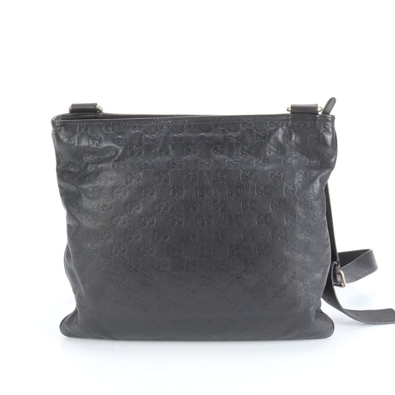 Guccissima Leather Shoulder Bag Crossbody Messenger 201446 Black Genuine