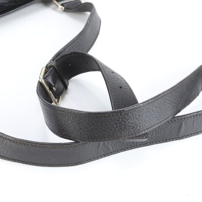 Guccissima Leather Shoulder Bag Crossbody Messenger 201446 Black Genuine