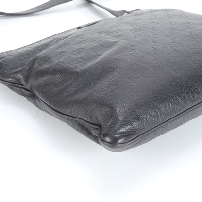 Guccissima Leather Shoulder Bag Crossbody Messenger 201446 Black Genuine