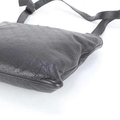 Guccissima Leather Shoulder Bag Crossbody Messenger 201446 Black Genuine