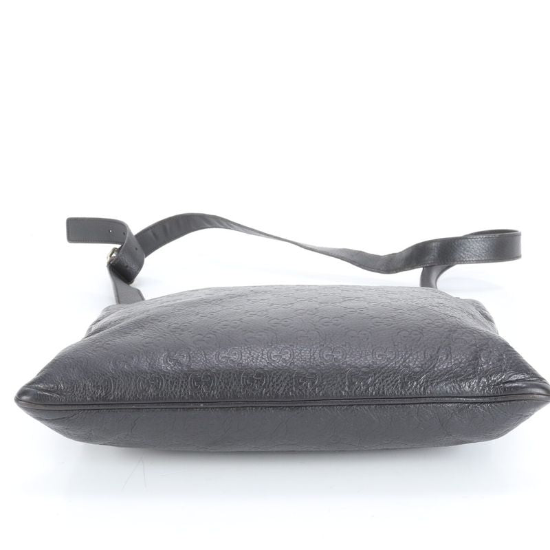 Guccissima Leather Shoulder Bag Crossbody Messenger 201446 Black Genuine