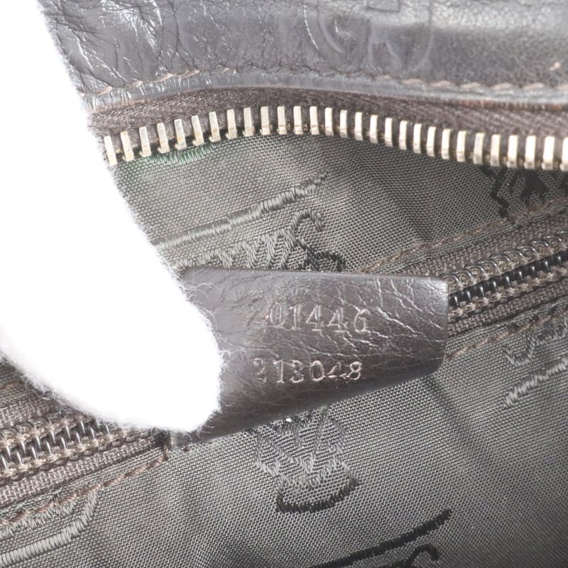 Guccissima Leather Shoulder Bag Crossbody Messenger 201446 Black Genuine