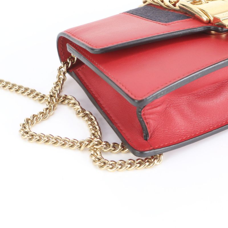 Gucci Sherry Line Sylvie Leather Chain Shoulder Bag Crossbody Women RRE Db60-10
