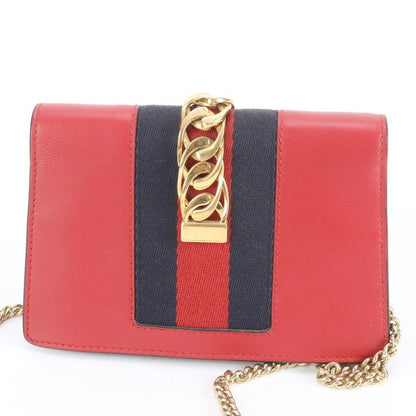 Gucci Sherry Line Sylvie Leather Chain Shoulder Bag Crossbody Women RRE Db60-10