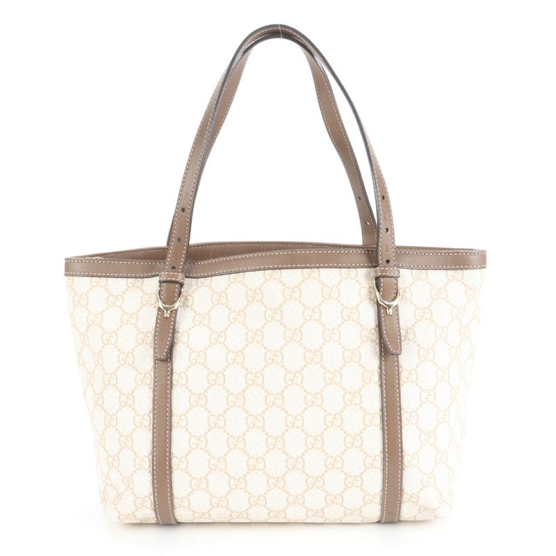 Gucci GG Supreme 336776 Leather Tote Bag Shoulder Silver Hardware Women's RRE