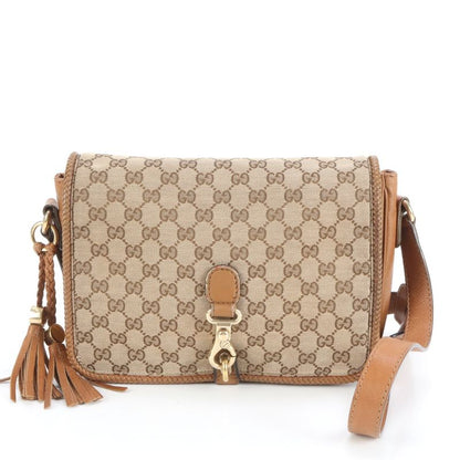 Gucci GG Canvas Marrakesh Fringe 257024 Leather Shoulder Bag Crossbody Women