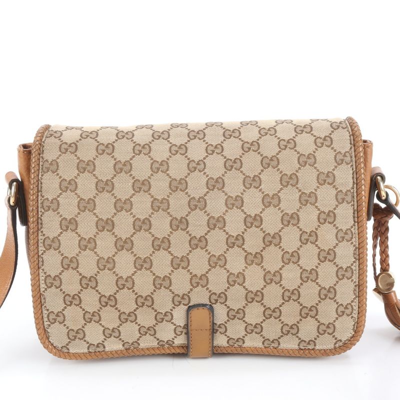 Gucci GG Canvas Marrakesh Fringe 257024 Leather Shoulder Bag Crossbody Women