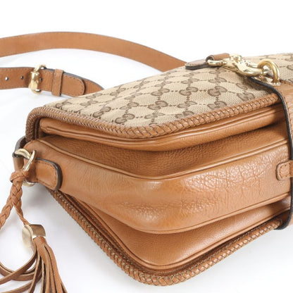 Gucci GG Canvas Marrakesh Fringe 257024 Leather Shoulder Bag Crossbody Women