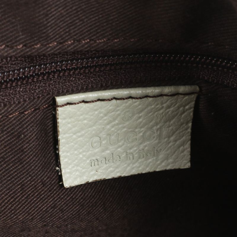 Gucci GG Canvas Abby 130736 Leather Tote Bag Shoulder Gold Hardware Brown