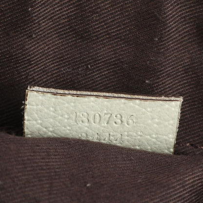 Gucci GG Canvas Abby 130736 Leather Tote Bag Shoulder Gold Hardware Brown