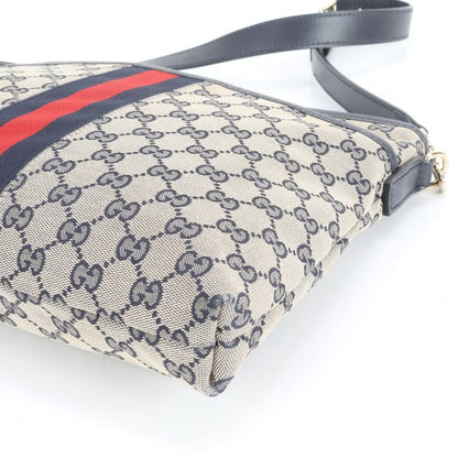 Gucci GG Canvas Sherry Line 388926 Leather Shoulder Bag Crossbody Messenger