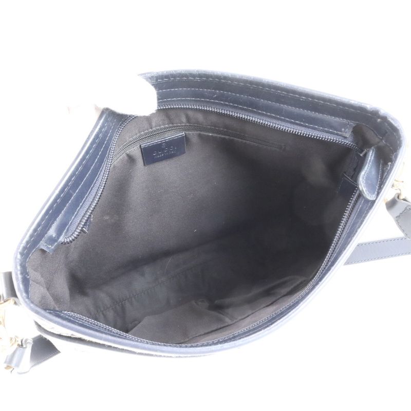 Gucci GG Canvas Sherry Line 388926 Leather Shoulder Bag Crossbody Messenger