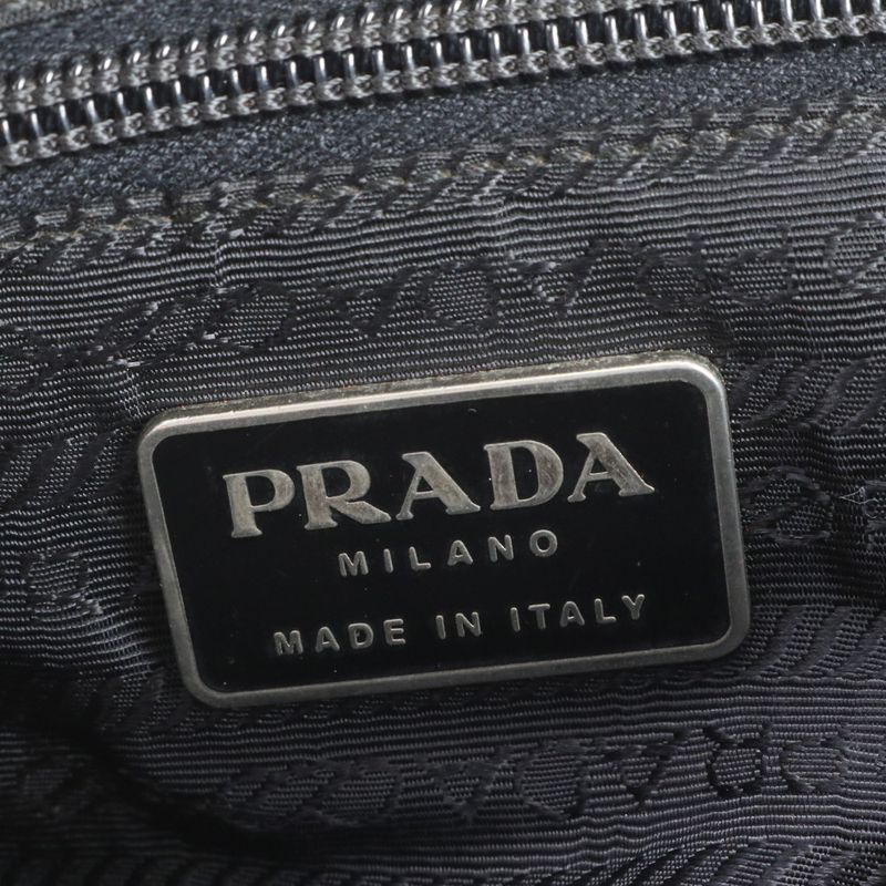 Prada Tessuto Nylon Triangle Logo Tote Bag Shoulder Black Women's RCE Db49-5
