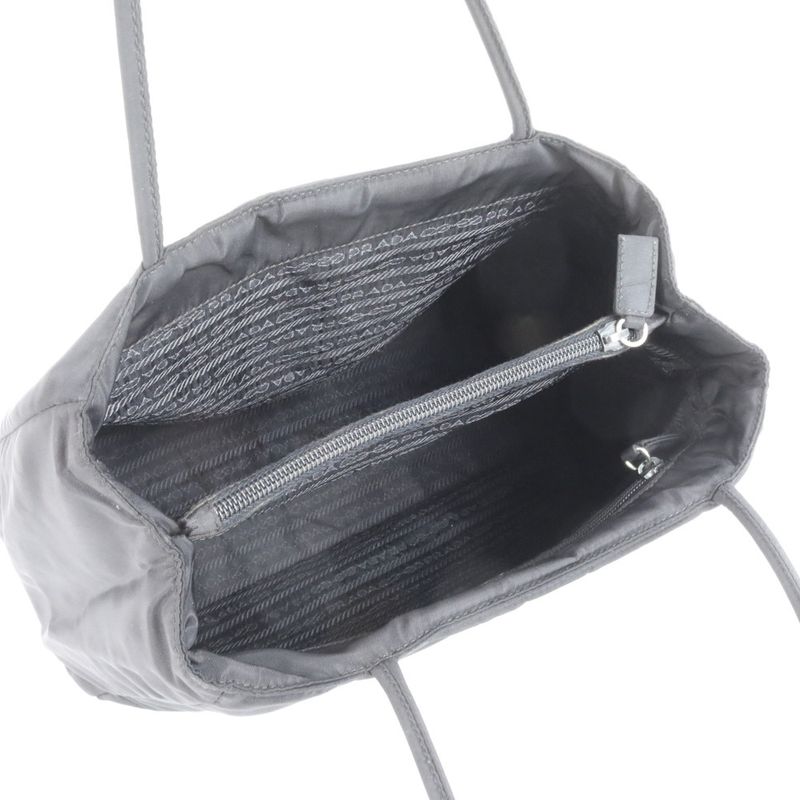 Prada Tessuto Nylon Triangle Logo Tote Bag Shoulder Black Women's RCE Db49-5