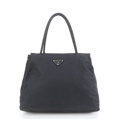 Prada Tessuto Nylon Triangle Logo Tote Bag Shoulder Black Women's RCE Db49-9