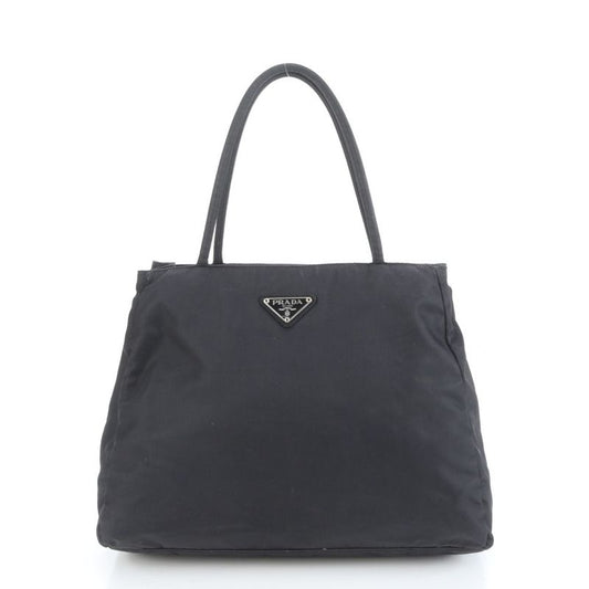Prada Tessuto Nylon Triangle Logo Tote Bag Shoulder Black Women's RCE Db49-9