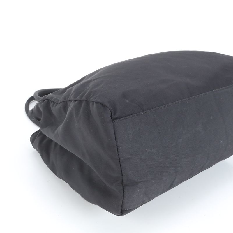 Prada Tessuto Nylon Triangle Logo Tote Bag Shoulder Black Women's RCE Db49-9