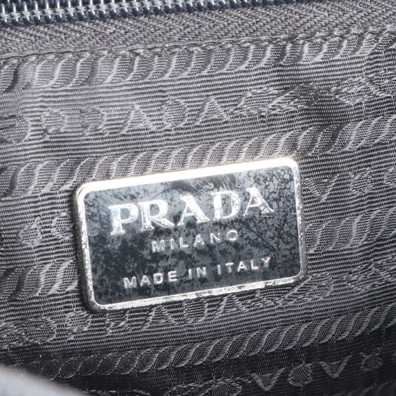 Prada Tessuto Nylon Triangle Logo Tote Bag Shoulder Black Women's RCE Db49-9