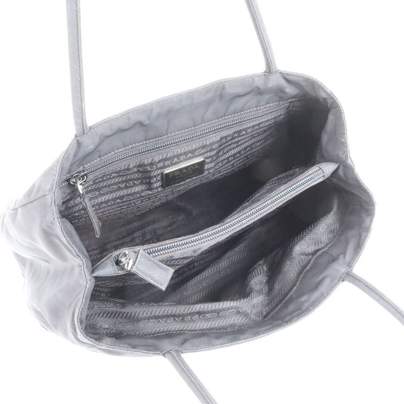 Prada Tessuto Nylon Triangle Logo Tote Bag Shoulder Black Women's RCE Db49-9