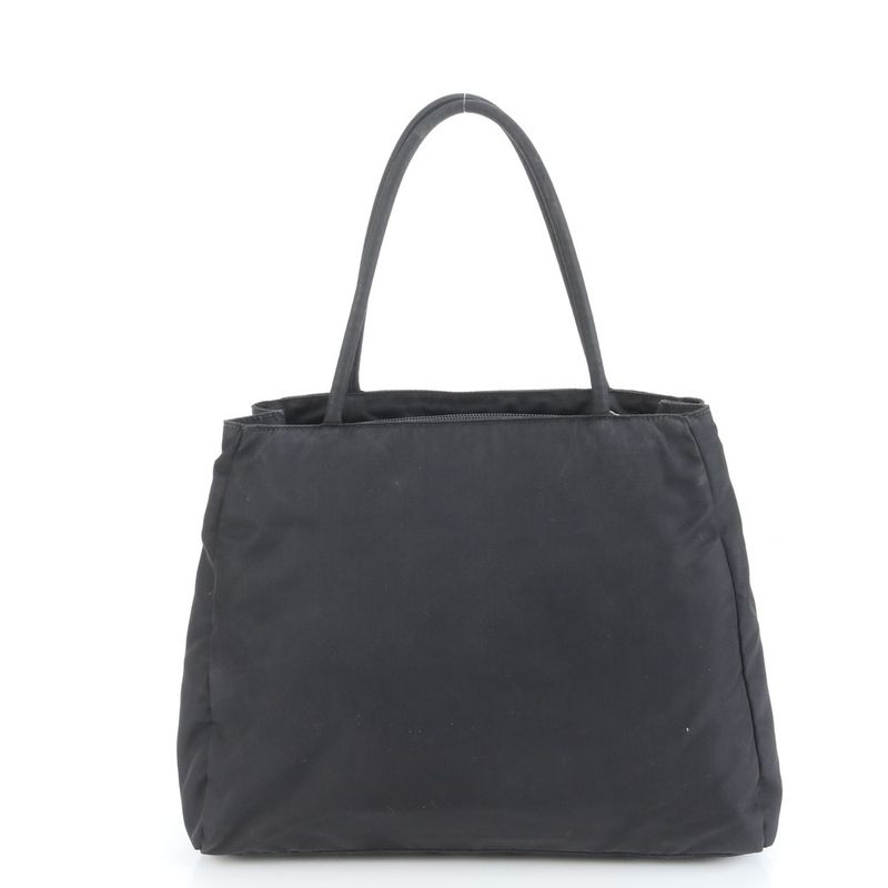 Prada Tessuto Nylon Triangle Logo Tote Bag Shoulder Black Women's RCE Db49-9
