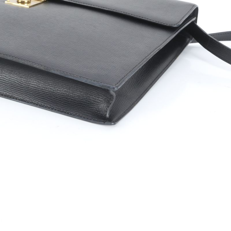 Loewe Anagram Leather Business Bag 2WAY Shoulder Briefcase Tote Commuter Black