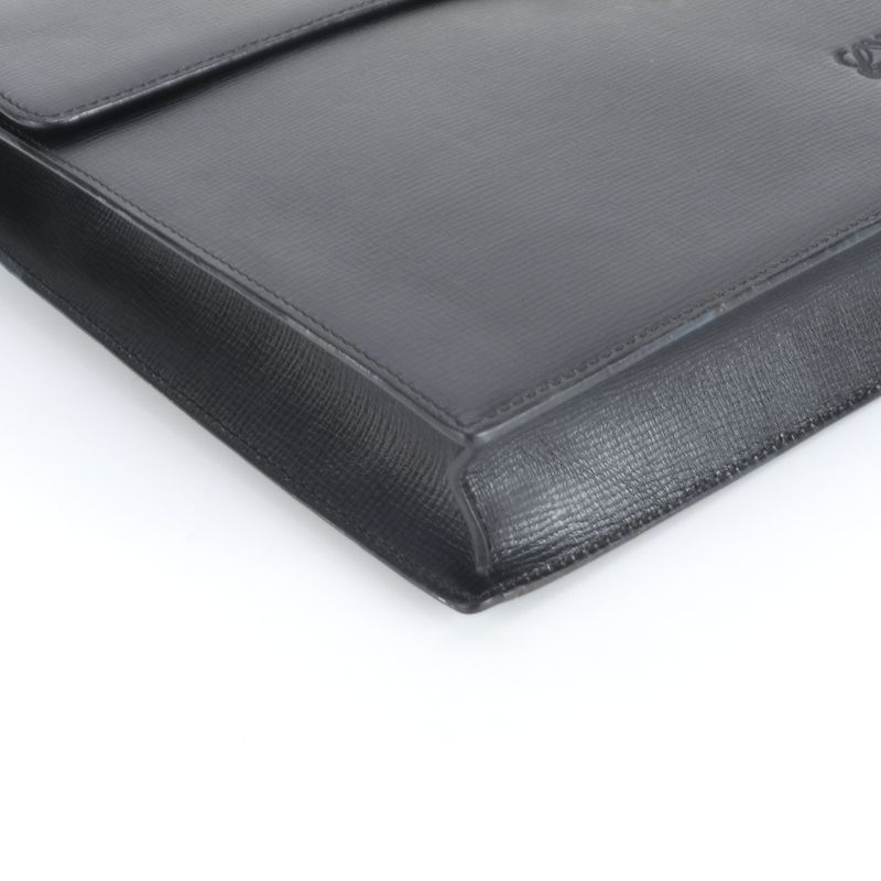 Loewe Anagram Leather Business Bag 2WAY Shoulder Briefcase Tote Commuter Black