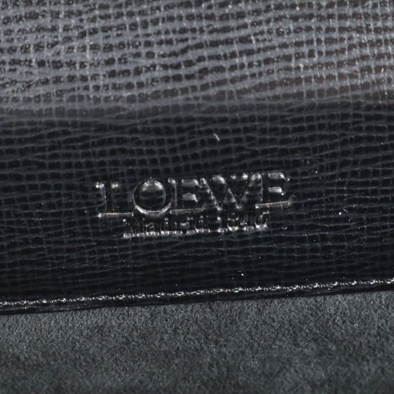 Loewe Anagram Leather Business Bag 2WAY Shoulder Briefcase Tote Commuter Black