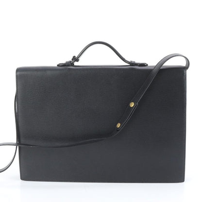 Loewe Anagram Leather Business Bag 2WAY Shoulder Briefcase Tote Commuter Black