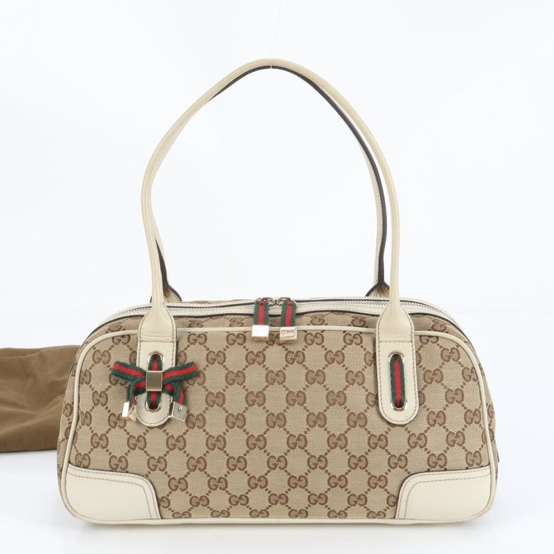 Gucci GG Canvas Plincy Leather Tote Bag Mini Boston Shoulder 161720 Women's RCE
