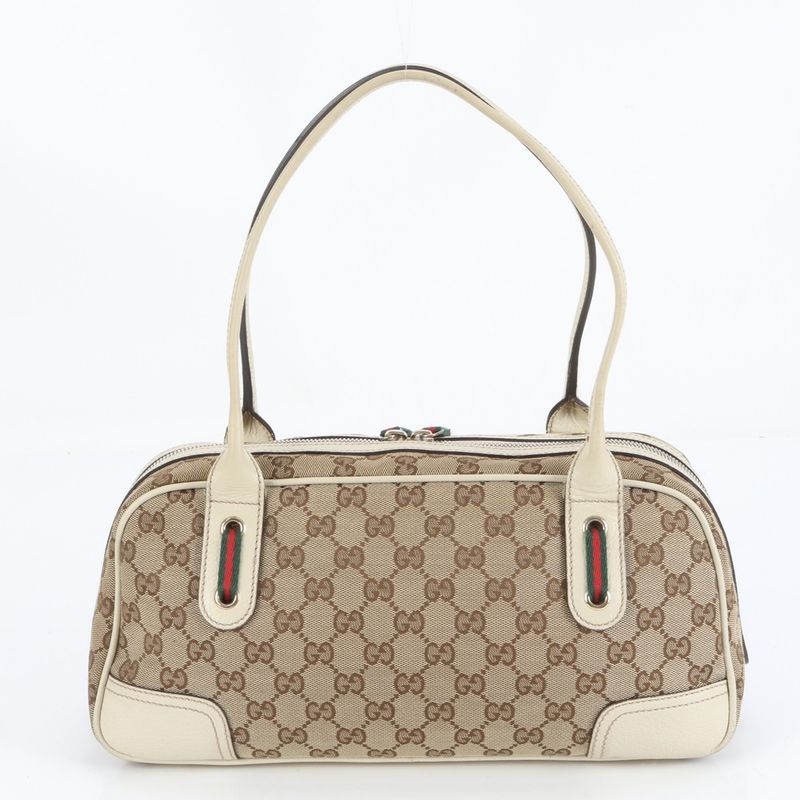 Gucci GG Canvas Plincy Leather Tote Bag Mini Boston Shoulder 161720 Women's RCE