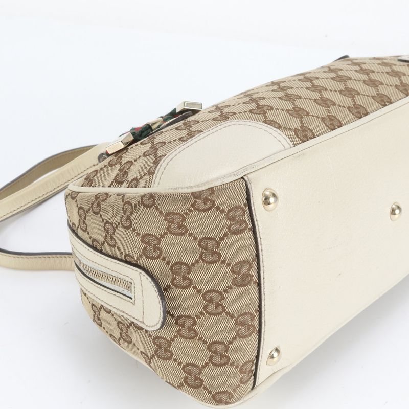 Gucci GG Canvas Plincy Leather Tote Bag Mini Boston Shoulder 161720 Women's RCE