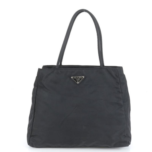 Prada Tessuto Nylon Triangle Logo Tote Bag Shoulder Black Women's RCE Db49-10