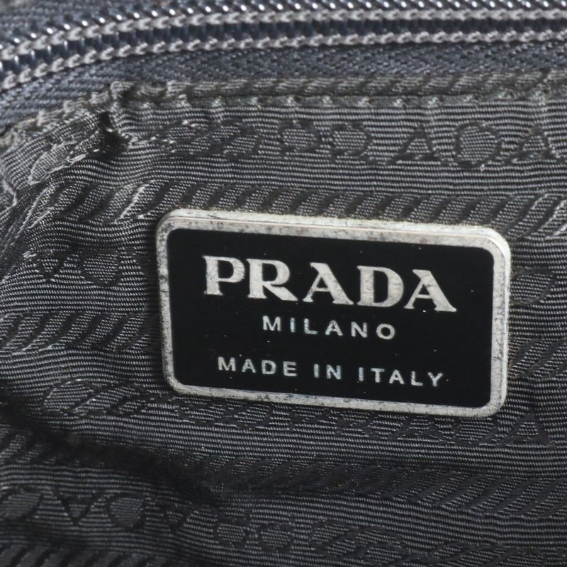 Prada Tessuto Nylon Triangle Logo Tote Bag Shoulder Black Women's RCE Db49-10