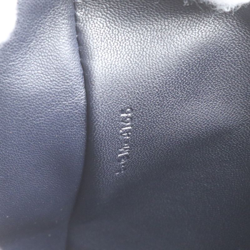 Celine Solo Stripe Leather Clutch Bag Hand Second Pouch Black Multicolor