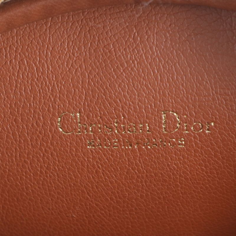 Vintage Christian Dior CD Logo Leather Shoulder Bag Crossbody Women RCE Db60-2